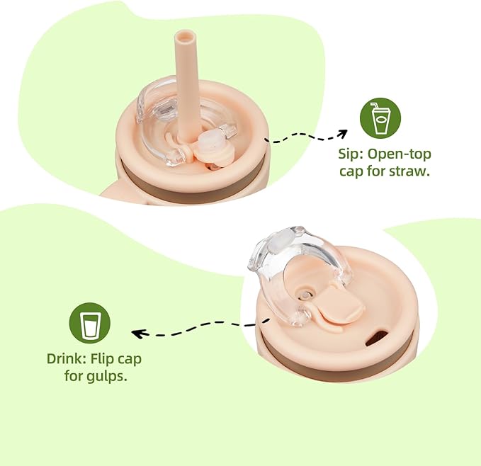 18 oz Tumbler with Side Handle, Insulated Water Bottle with Straw and 2 in 1 Lid, Stainless Steel Cup Travel Coffee Mug for Sports Office Gym,Brown