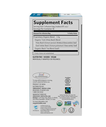 Organic India Energizing Tulsi Herbal Tea Favorites - Breakfast, Green, Moringa - Holy Basil, Adaptogen, Vegan, USDA Certified Organic, Non-GMO - 18 Infusion Bags per Box (Pack of 3)