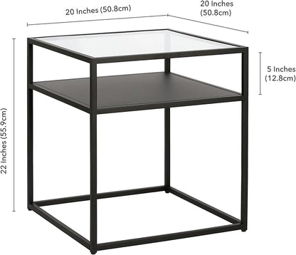 Ada 20'' Wide Square Side Table in Blackened Bronze