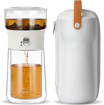 Load image into Gallery viewer, ZENS Modern Tea Pot, Glass Teapot with Infusers for Loose Tea Diffusers with One Touch Pouring, Cool Portable Tea Maker with Insulated Tea Mug and Travel Tea Kits for Tea Lover Gifts