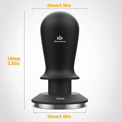 Espresso Tamper 53mm Calibrated Spring Loaded Coffee Tamper with Constant Pressure, Triple Spring Impact Sound Feedback for Barista Home Use (white, 53mm)