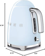 Load image into Gallery viewer, SMEG 50's Retro Style Electric Water Kettle with Automatic Shutoff, Removable Base, and Water Indicator, KLF03PBUS, Pastel Blue