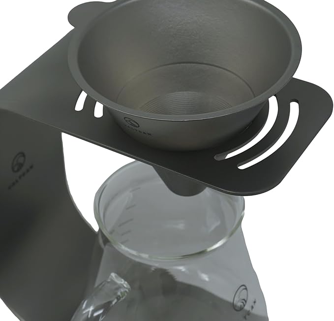 Valtcan Titanium Pour Over Coffee Maker Set – Reusable Metal Filter, Cone Dripper, Mug Stand – Ultralight, Durable, No Plastic, for Camping, Hiking, Home or Office Brewing