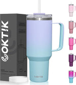 Load image into Gallery viewer, COKTIK 40 oz Tumbler With Handle and Straw Lid, Vacuum Insulated Travel Coffee Mug Stainless Steel Insulated Cup for Beverages, Leak-proof, Cupholder Friendly (Sweet Candy)