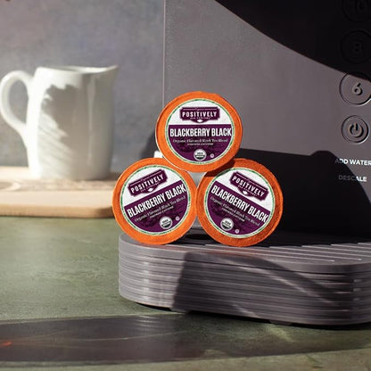 Organic Positively Tea Company, Blackberry Black Tea, K-Cup Compatible, 96 Pods