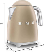 Load image into Gallery viewer, SMEG 50's Retro Style 7 Cup Electric Water Kettle with Automatic Shutoff, Removable Base, and Water Indicator, KLF03CHMUS, Matte Campagne