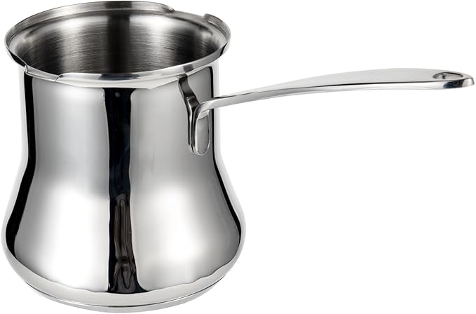 IMEEA Turkish Coffee Pot Arabic Coffee Pot Cezve Turkish Coffee Pot 18/10 Stainless Steel Greek Coffee Pot Briki Turkish Coffee Maker (16.9 Ounces)