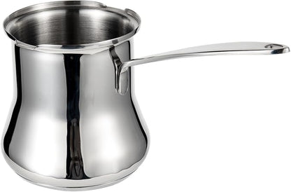 IMEEA Turkish Coffee Pot Arabic Coffee Pot Cezve Turkish Coffee Pot 18/10 Stainless Steel Greek Coffee Pot Briki Turkish Coffee Maker (16.9 Ounces)