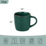 Load image into Gallery viewer, famiware Mercury Coffee Mugs 13 oz, Coffee Mugs Set of 6 with Handle, Cups for Latte, Hot Tea, Cappuccino, Mocha, Cocoa, Dark Green