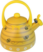 Load image into Gallery viewer, UPware Enamel on Steel Whistling Tea Kettle, Stovetop Teakettle (2.4 Quart, Bee Hive)