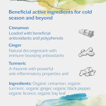 Grace Farms BREATHE Wellness Organic Tea Blend (50 Sachet Pouch) | Turmeric and Ginger with Adaptogenic Herbs | Immunity and Digestion Support | Caffeine Free | Gives Back 100% of Profits