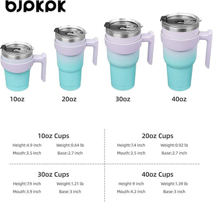 BJPKPK 20 oz Tumbler With Handle And Straw Stainless Steel Insulated Tumbler Cups For Water Or Ice Coffee,Lavender Green