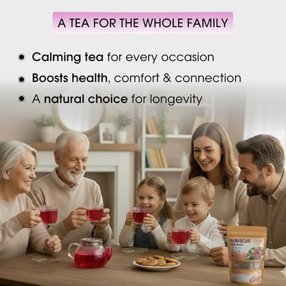 TeaDreamTea Hibiscus Tea Bags | 50 Bleach-Free Tea Bags | Caffeine Free | Dried Hibiscus Flowers | Hibiscus Flower Tea | Dried Flower Tea | Brew Hot or Iced |Herbal Hibiscus Tea