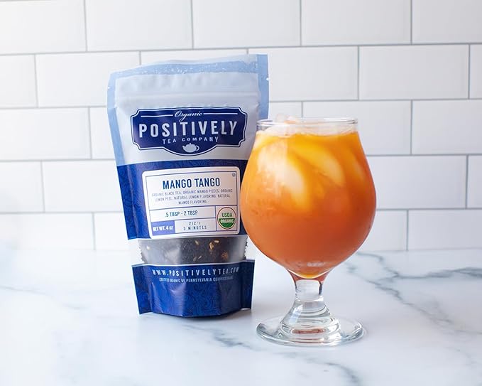 Organic Positively Tea Company, Mango Tango Black Tea, Loose Leaf, 16 Ounce
