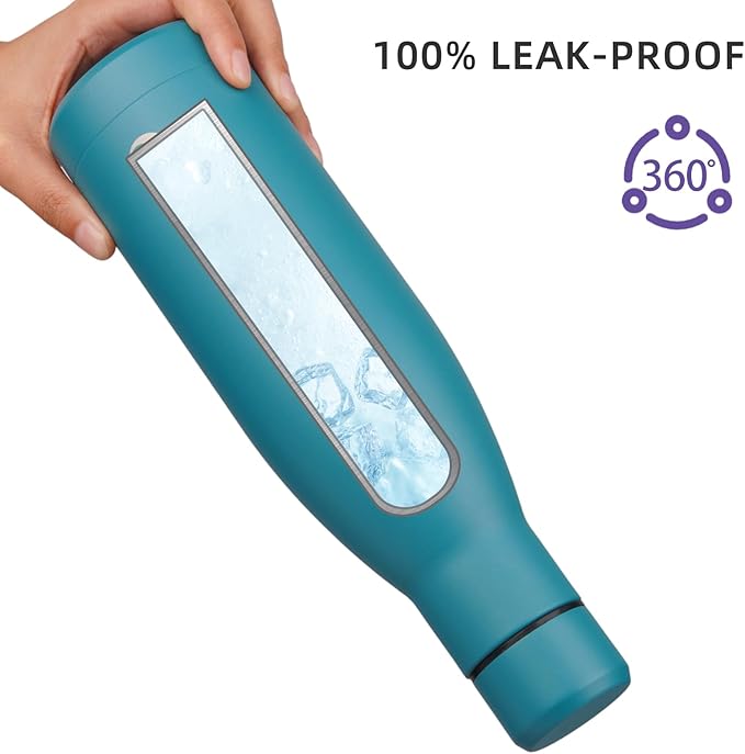 BJPKPK Insulated Water Bottle 17oz Stainless Steel Water Bottles Dishwasher Safe Reusable Metal Thermal Keep Cold and Hot,Laguna