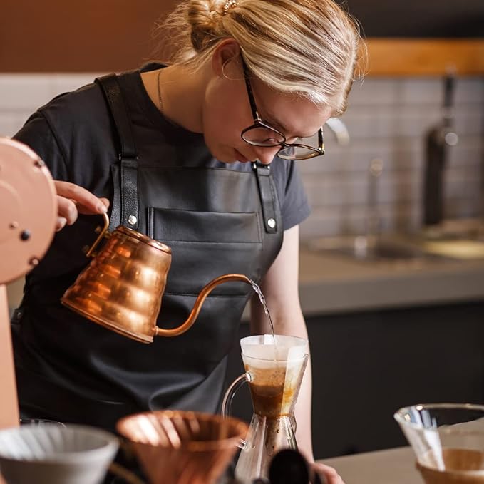 Mixpresso Gooseneck Pour Over Coffee Kettle, Barista Pour Control Design For Coffee & Tea High-Grade Stainless Steel 1.2 Liter (40 Oz) Drip Coffee Induction Cooker, Copper Stovetop Kettle