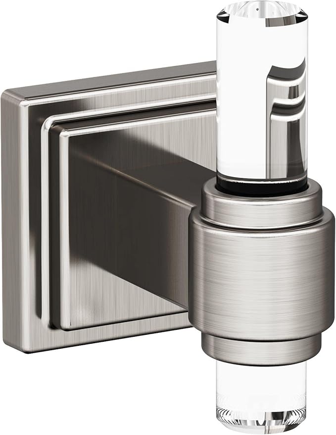 Amerock | Clear/Brushed Nickel | Glacio |Towel Bar | 18 inch (457 mm) | 4 Piece | Bathroom Accessories Set