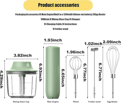 Handheld Frother,Coffee Stirrers Electric,Drink Frother Rechargeable Milk Frother, Hand Frother, Coffee Frother Handheld Milk Frother,Drink Mixer,Hand Mixer,Food Processor and Small Whisk,4-Speed,10Oz