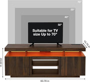 HOMMPA LED Lift Top Coffee Table and TV Stand Set of 2,Modern LED Entertainment Center with Power Outlets for up to 70