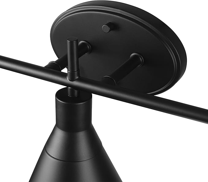 Globe Electric 52060 Tristan 5-Piece All-In-One Bathroom Set, Matte Black, 3-Light Vanity Light, Towel Bar, Toilet Paper Holder, Towel Ring, Robe Hook