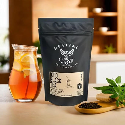 Revival Tea Company Iced Black Tea - 1 Gallon Sachets - Black Tea Blend of Ceylon, Assam and Keemun Black Teas - 15 Count