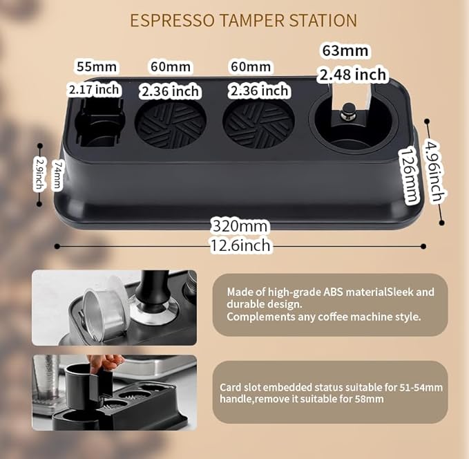 7 Pack Espresso Tamper Station&Coffee Distributor Tamper&Espresso WDT Stirrer&Coffee Tamping&Brush&Coffee Dosing Funnel&Espresso Puck Screen, Multipurpose Tools for Bar Home Office (51 mm)
