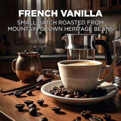 Maud's French Vanilla Coffee Pods, 100 ct, Medium Roast Coffee in Recyclable Single Serve Pods – 100% Arabica Coffee, Compatible with Keurig K Cups Maker