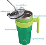 Load image into Gallery viewer, 40 oz Tumbler with Handle and 2 Straw 2 Lid, Insulated Water Bottle Stainless Steel Vacuum Cup Reusable Travel Mug,Matcha Green