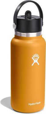Load image into Gallery viewer, Hydro Flask Water Bottle - Insulated Stainless Steel - Wide Straw Lid, Non Spill, Leakproof in 32 Oz Fossil Brown