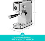Load image into Gallery viewer, CASABREWS 5418 PLUS Espresso Machine 20 Bar, Compact Espresso Maker with Steam Milk Frother, Stainless Steel Coffee Machine with 34oz Detachable Water Tank for Cold Brew, Cappuccino, Silver