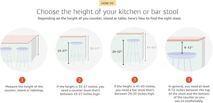 Homepop Home Decor | Modern 24-Inch Counter Stool | Backless Metal Frame Bar Stools Counter Height | Decorative Home Furniture, Brown, K7651.24-F1552