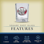 Load image into Gallery viewer, Heritage Pewter Elephant Square Shot Glass | Hand-Sculpted 1.5 Ounce Shot Glass | Intricately Crafted Metal Pewter Inlay