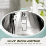 Load image into Gallery viewer, Hazel Quinn Retro Electric Kettle - 1.7 Liters / 57.5 Ounces Tea Kettle with Thermometer, All Stainless Steel, 1200 Watts Fast Boiling, BPA-free, Cordless, Automatic Shut Off - Mint Green