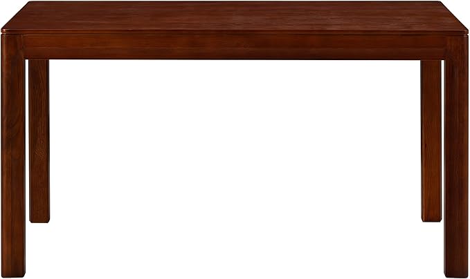 NTC Flow 55 Inch Modern Design, Rectangular Dinner Table for Dining Room, Living Room Furniture, Effortless Assembly, Dark Walnut