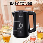 Load image into Gallery viewer, Electric Water Kettle,1.7L Double Wall Electric Tea Kettle with Temperature Control, Stainless Steel Water Boiler Heater, Digital Screen Teapot, Cordless, BPA-Free, Black