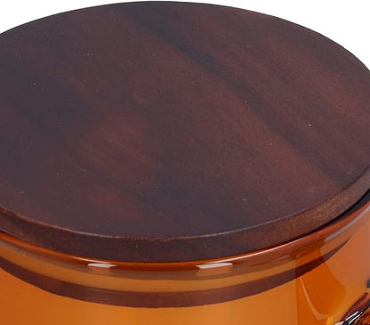 500ml Coffee Pot, Heat Resistant Borosilicate Glass Coffee Server, Glass Tea Pot with Wooden Lid Household Tea Kettle for Home Office (brown)