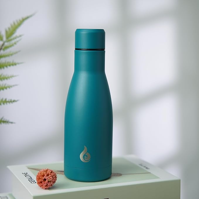 BJPKPK Insulated Water Bottle 12oz Small Stainless Steel Water Bottles Reusable Metal Thermal Keep Cold and Hot,Laguna