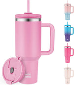 Load image into Gallery viewer, WETOWETO 40oz Tumbler with Handle and Lid | 100% Leakproof Insulated Stainless Steel Travel Mug | Keeps Cold 34Hrs/Hot 10Hrs | Dishwasher Safe, Fits Car Cup Holder (Lilac Color)