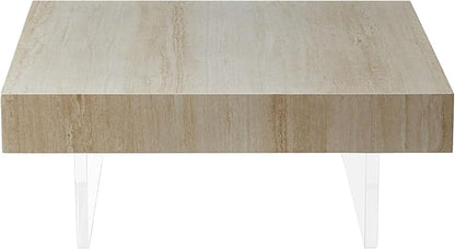 KEVINSPACE Square Coffee Table, 34.65-Inch Coffee Tables for Living Room, Center Rustic Vintage Farmhouse Modern Home Furniture Wooden Tea Table Top for Office Small Space