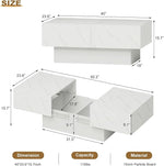 Load image into Gallery viewer, White Marble Coffee Table with Large Storage, Farmhouse Center Table for Living Room Mesas De Centro para Salas Modernas Nesting Modern Coffee Table for Reception Room