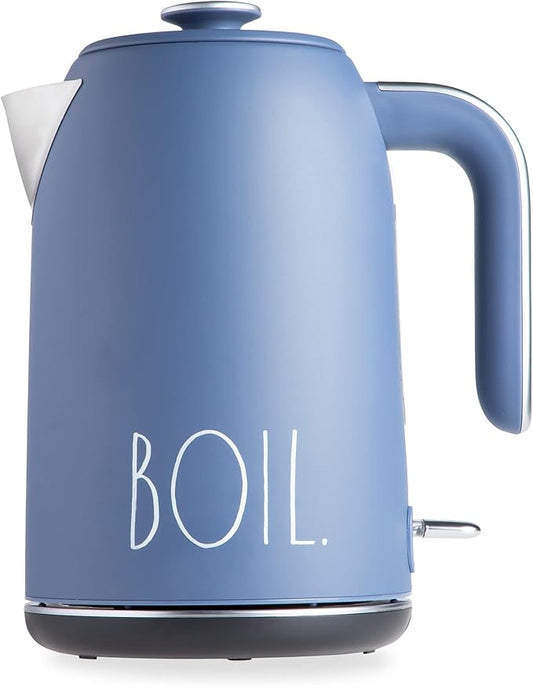 Rae Dunn Electric Hot Water Kettle - Stainless Steel Coffee Maker, Tea Kettle, Swivel Base, With Automatic Shut Off Boil-Dry Protection, Easy Pour Pitcher, 1500 Watt Boiling Power, 1.7 Liters, Navy