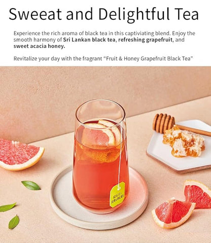 Damtuh Grapefruit Honey Black Tea – Fruity & Sweet Herbal Tea Blend, 20 Tea Bags (1g each)