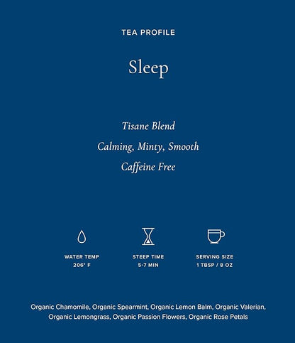 Art of Tea | Organic Sleep 1oz (Chamomile Tea, Spearmint, Valerian) | Wellness Loose Leaf Artisan Tea | Bedtime and relaxation tea