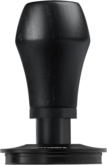 Normcore 58.5mm Espresso Coffee Tamper V4 - Spring Loaded Tamper With Titanium PVD Coating Ripple Base -15lb / 25lb / 30lbs Replacement Springs, Genuine Black Oak Wood Handle