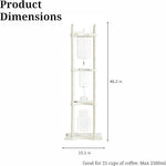 Load image into Gallery viewer, Nispira Cold Brew Drip Tower Iced Coffee Maker Glass Wooden Stand 25 Cups white