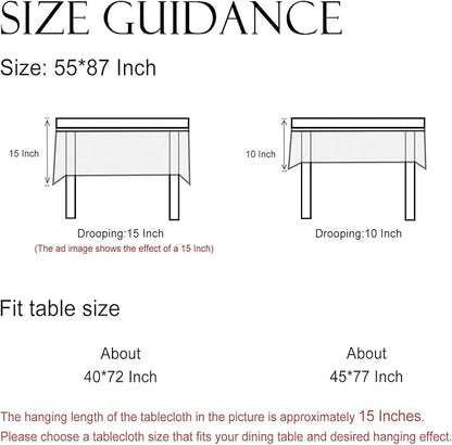 Designer Bohemian Linen Green Rectangular Tablecloth,Floral Indoor Table Cloth,Stain Resistant Decor Tablecloths for Dining Thanksgiving Kitchen Party Christmas,55"*87"-Naples