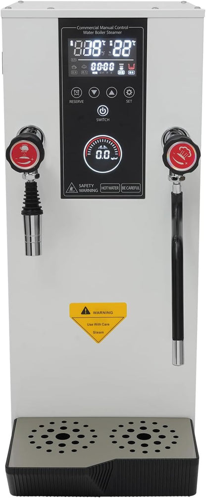 Commercial Milk Frother, Multi-Purpose Full-Automatic Steam Boiling Water Frothing Machine with 12H Timing Function for Tea Coffee Dessert Milk 3KW 12L