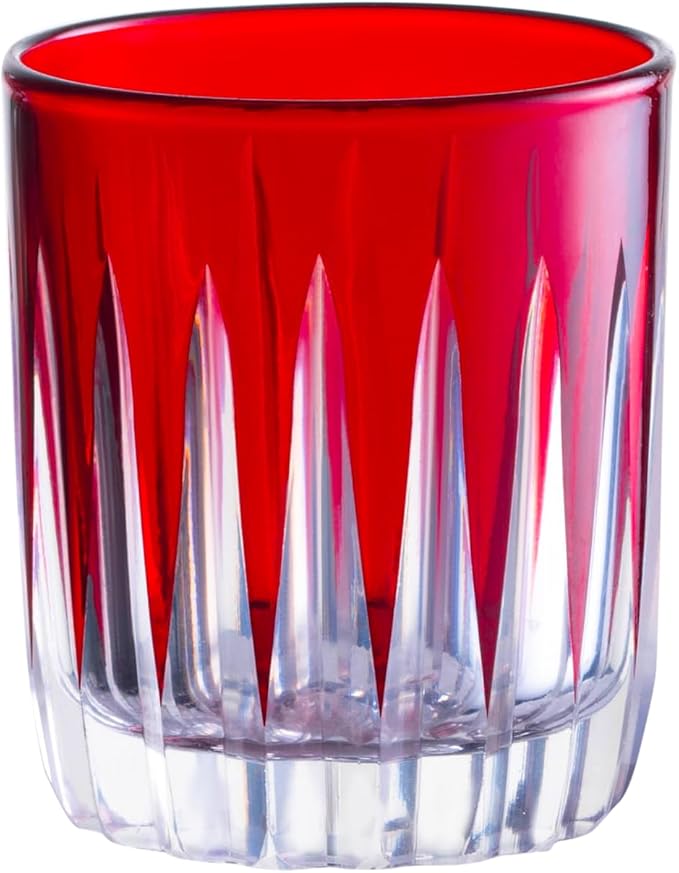 Barski - Colored Shot Glass - Ruby (Red) Liquor Glasses - Set of 6 Elegant Colored Shot Glassware - Use for Vodka, Tequila, Whiskey, Spirits & Liquors - Each Glass is 2.6 oz., Made in Europe