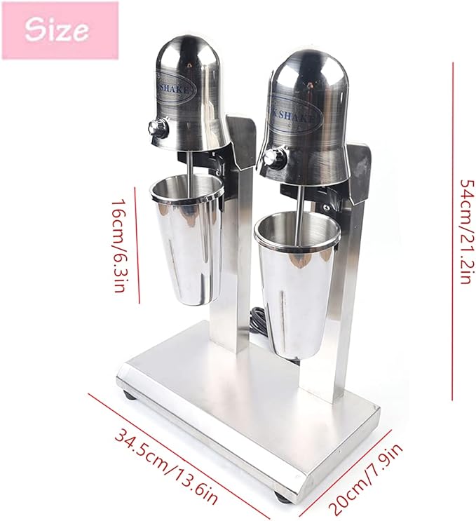DNYSYSJ Electric Milkshake Maker Machine 2 Cup Commercial Blender for Shakes and Smoothies Stainless Steel Ice Cream Drink Mixer Blender