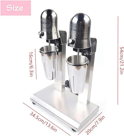 DNYSYSJ Electric Milkshake Maker Machine 2 Cup Commercial Blender for Shakes and Smoothies Stainless Steel Ice Cream Drink Mixer Blender